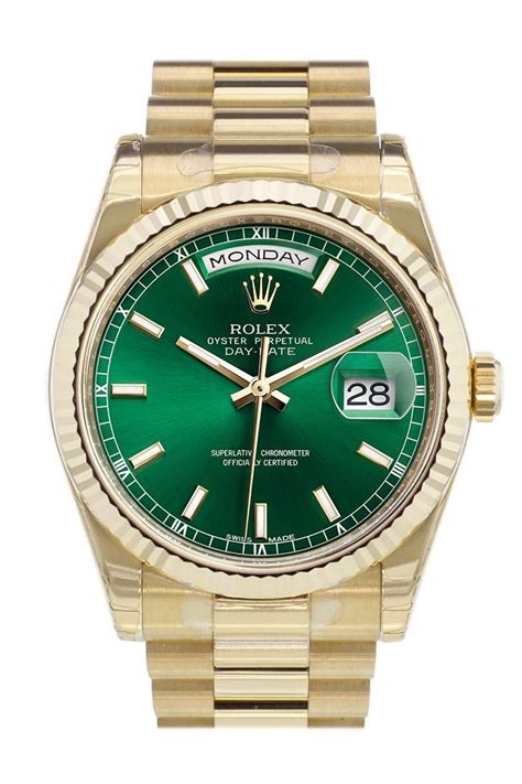 rolex green dials|green dial Rolex president name.